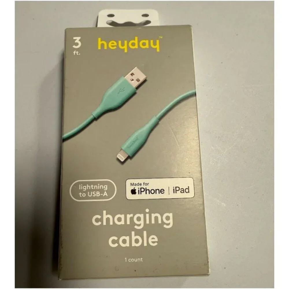 Heyday 3' Lightning to USB-a Round Cable Spring Teal